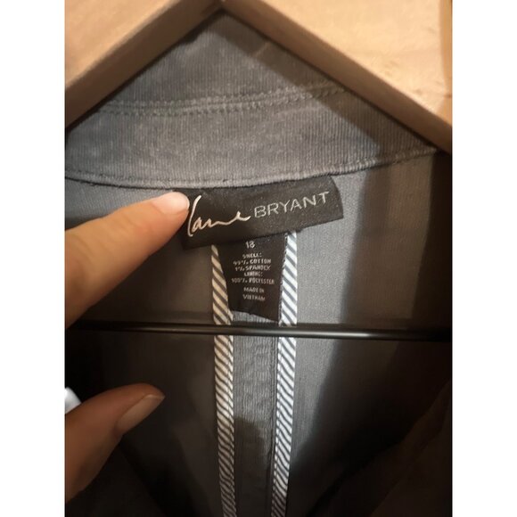 Lane Bryant Gray Corduroy Blazer Jacket Size 18 Button-Down Womens Professional - Picture 2 of 4